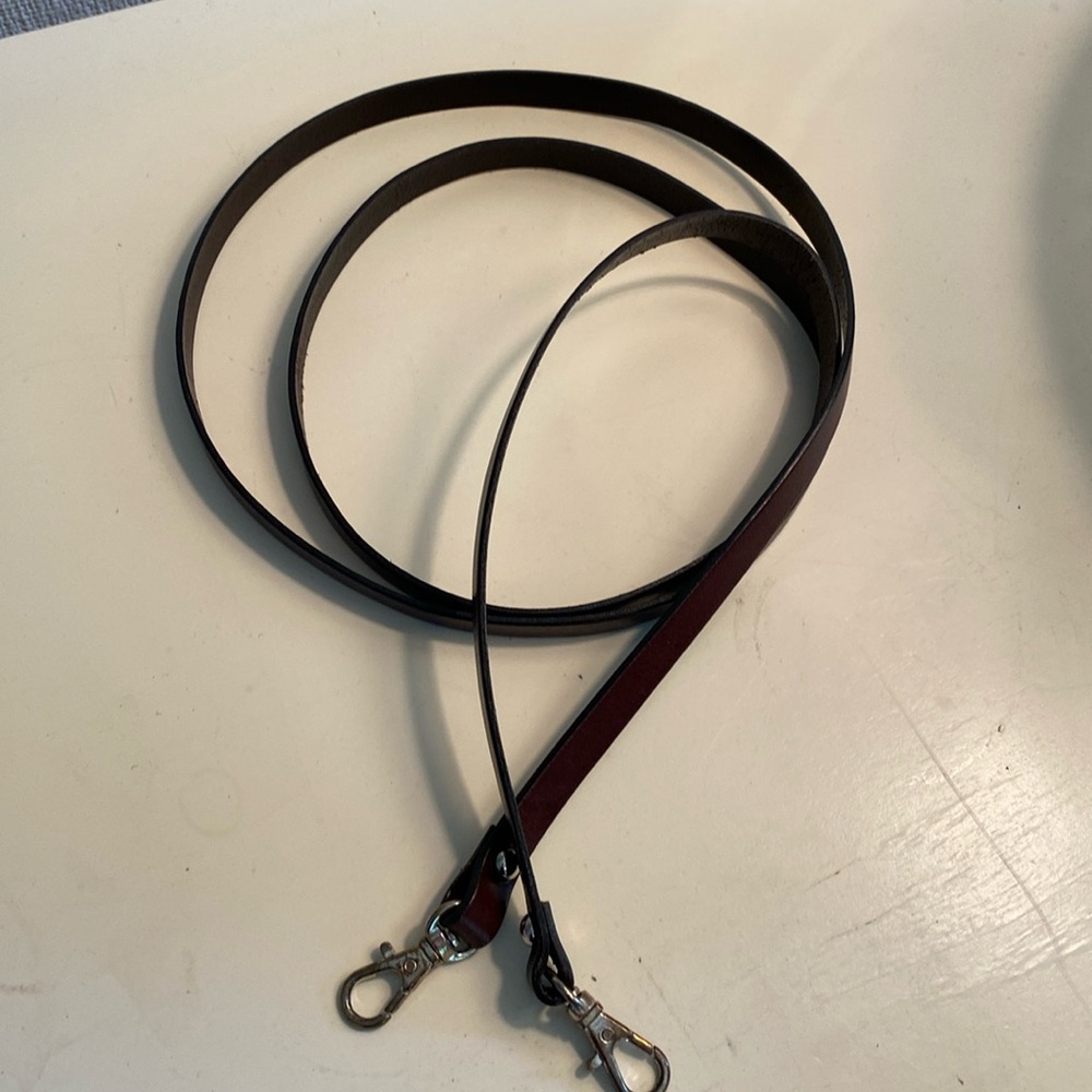 Add Libb leather shoulder strap. 48” long.